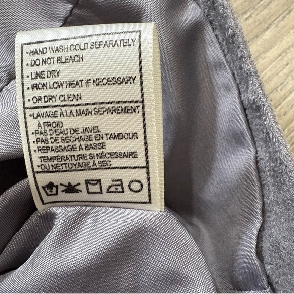 Jack BB Dakota Faux Suede Gray Jacket Asymmetrical Zip Size S Collar - Picture 9 of 11